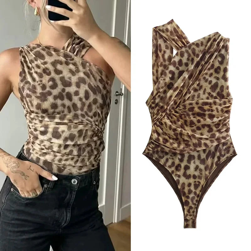 woman leopard body